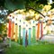 In the Breeze 7025 — Rainbow Textured Glass Mobile Wind Chime - Colorful Hanging Suncatcher - Hanging Glass Decoration